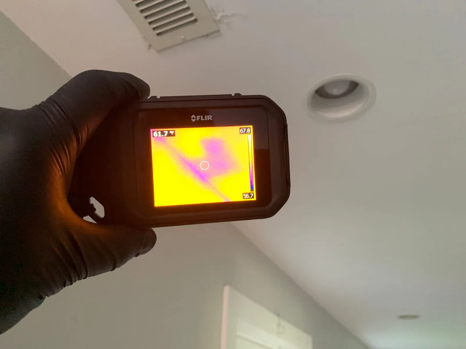 FLIR thermal imaging camera used during a 911 Storm water damage inspection