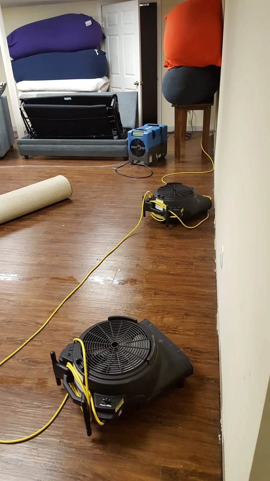 Restored basement after drying and cleanup